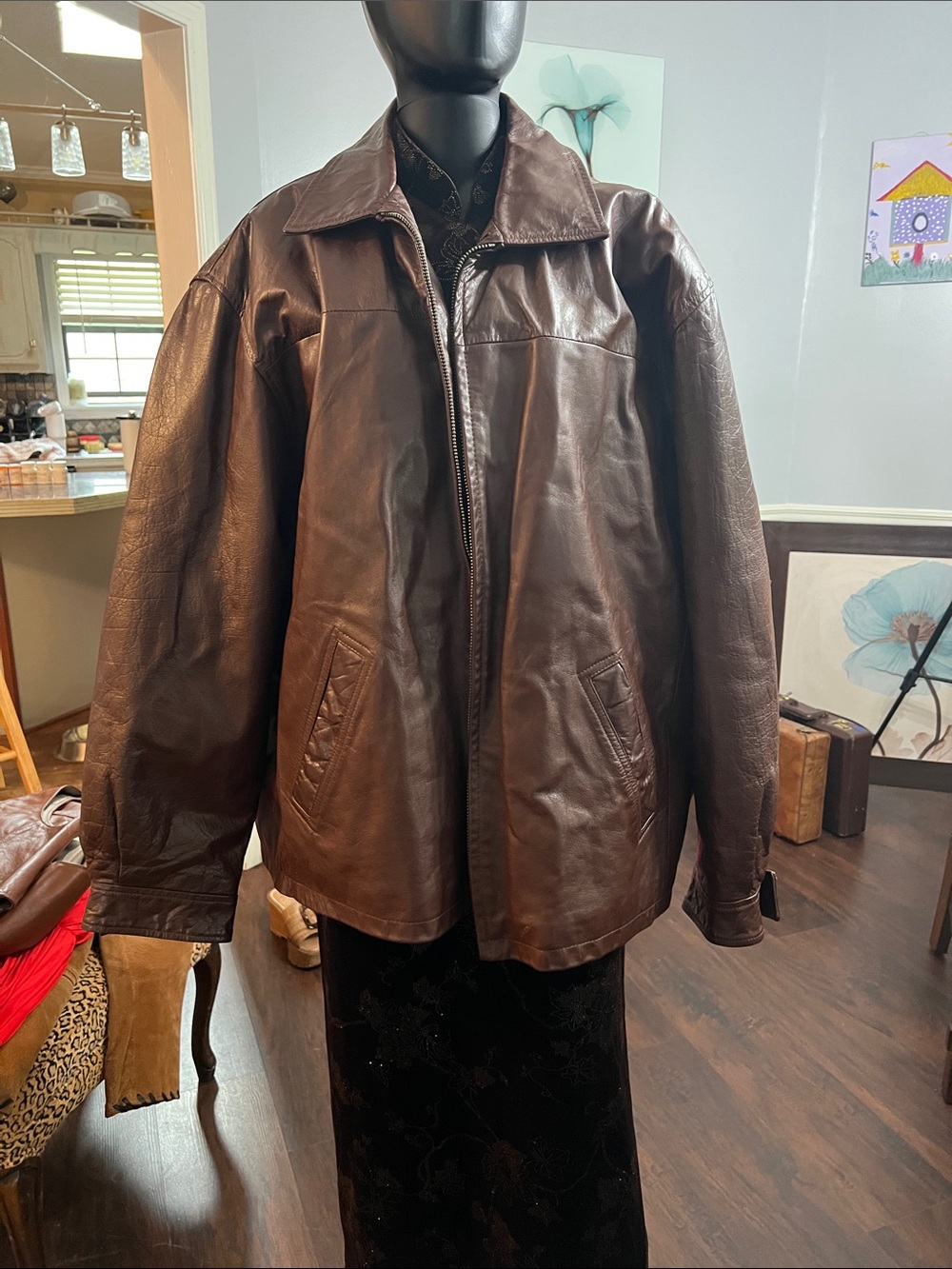 Wilsons Leather Men's Brown Leather Bomber Jacket